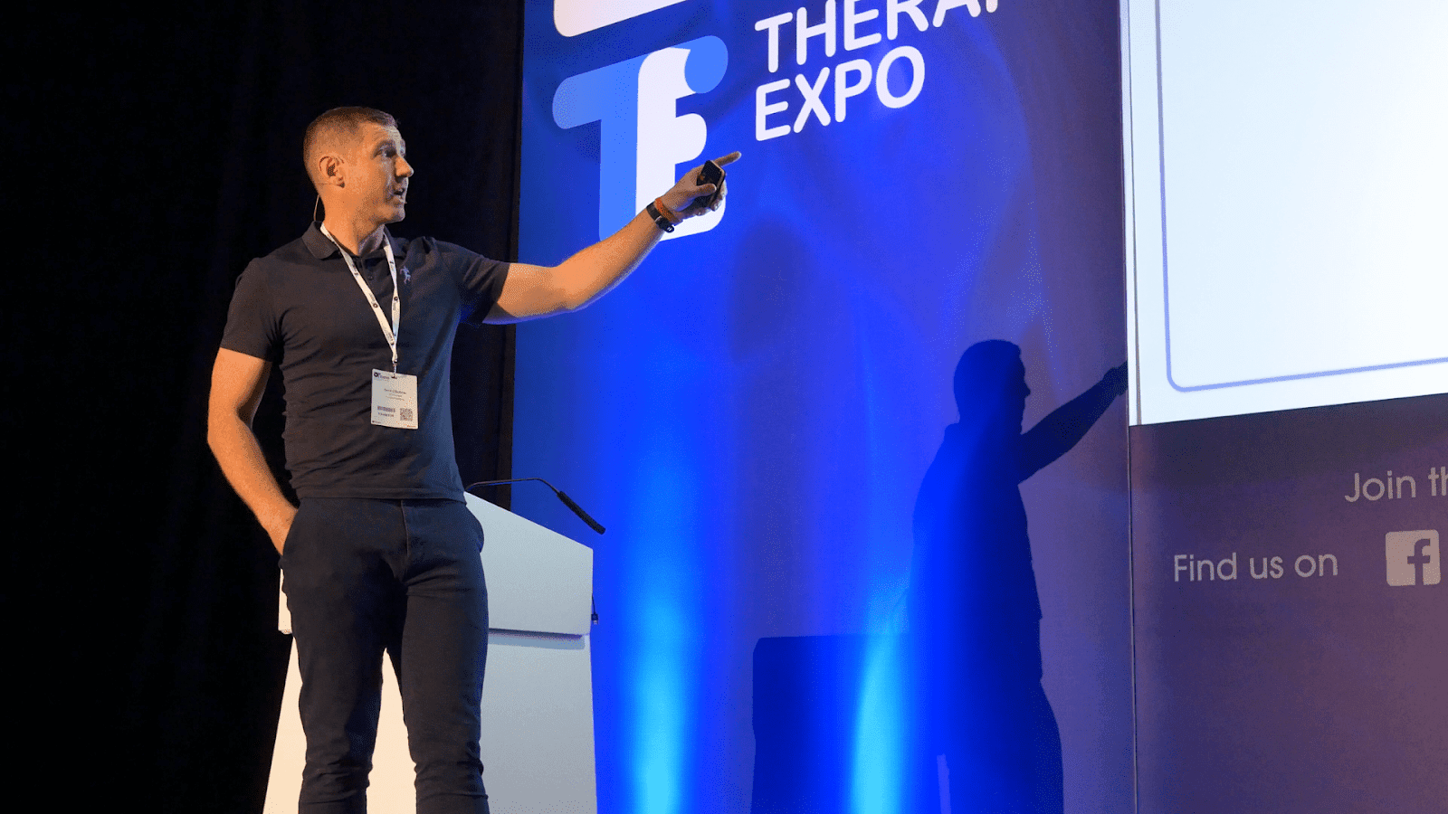 Dave O'Sullivan presenting at Therapy Expo